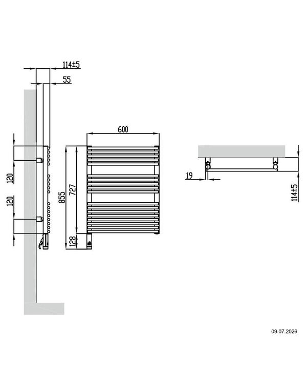 Radiateur de bain Alterna pali Blanc mat R&eacute;sistance &eacute;lectrique &agrave; gauche image number 1
