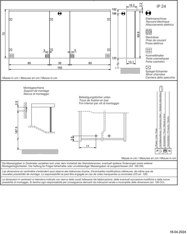 Armoire de toilette Sidler Essenza LED Blanc couleur de lumière blanc neutre 4000 K image number 1