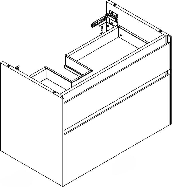 Waschtischmöbel Alterna dinea plus, Breite 78,4 cm, Höhe 55 cm, Tiefe 45,1 cm, 2 Schubladen, image number 0