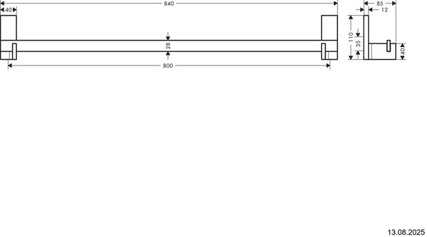 Barre &agrave; linge de bain Axor Universal Rectangular Brushed bronze image number 1