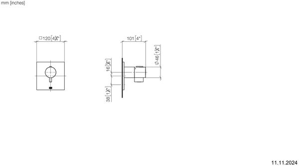Thermostat-Endmontageset Dornbracht X-Tool ¾" chrome matt image number 1