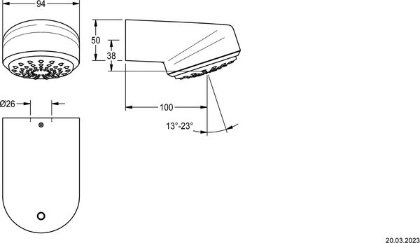 Duschkopf KWC SHASC0011 Verchromt image number 1