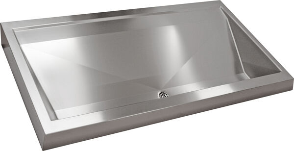 Waschrinne KWC Prestige Breite 120 cm, Höhe 15 cm Tiefe 57 cm Ablaufventil 1½" image number 0