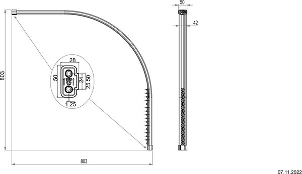 Rail pour rideau de douche Bodenschatz, arrondi blanc image number 1