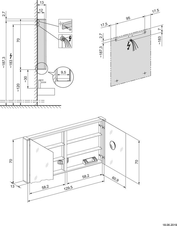 Armoire de toilette Alterna intensa LED side plus Blanc image number 1