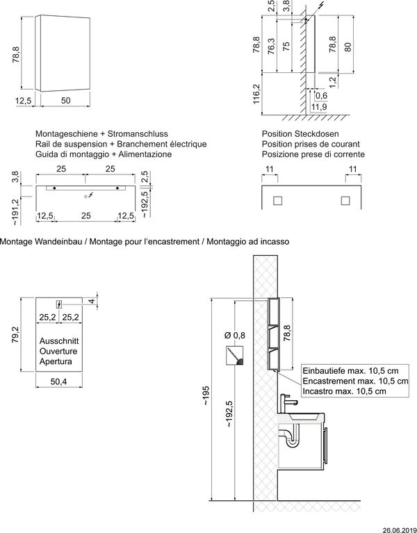 Spiegelschrank Keller Muro 80 silberfarbig image number 1