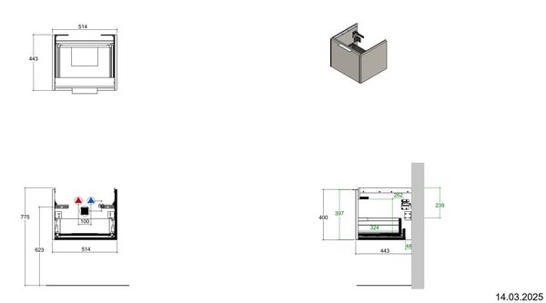 Meuble sous-lavabo Alterna pro S Blanc brillant image number 3