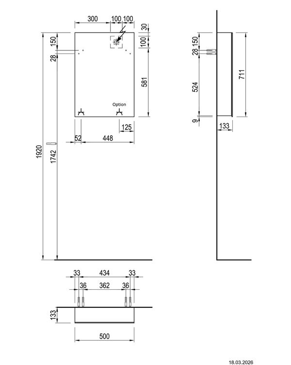 Spiegelschrank Alterna luuna LED plus Weiss seda Lichtfarbe stufenlos verstellbar 2700-6500 K image number 1