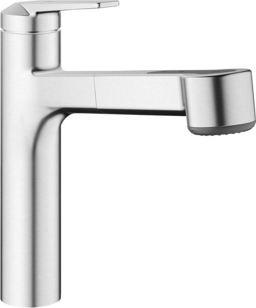 Mélangeur d'évier KWC Domo E acier inoxydable mat