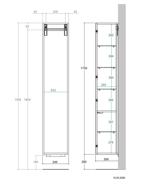 Armoire haute Alterna universale slim Blanc premium image number 1