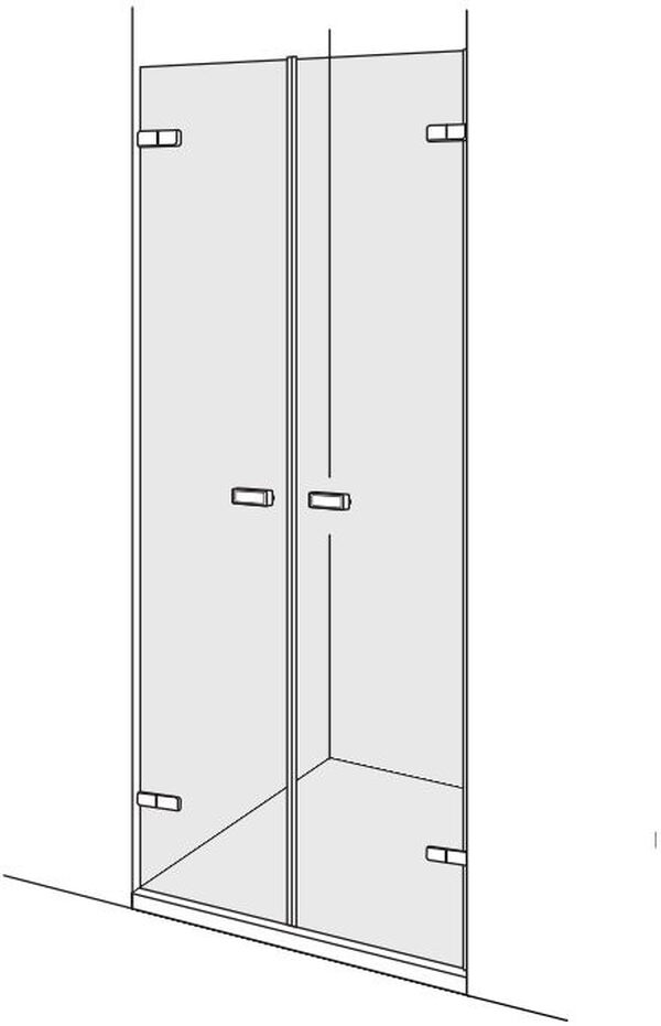 Porte battante Duscholux Viva noir mat Verre clair CareTec Pro image number 0