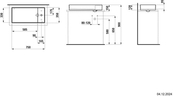 Auflegewaschtisch Laufen Kartell 75 x 35 cm Weiss matt image number 1