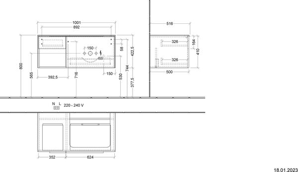 Waschtischmöbel Villeroy & Boch Subway 3.0 graphite image number 1