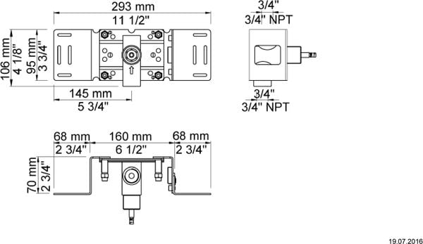 Corps à encastrer Vola ¾", S21V image number 1