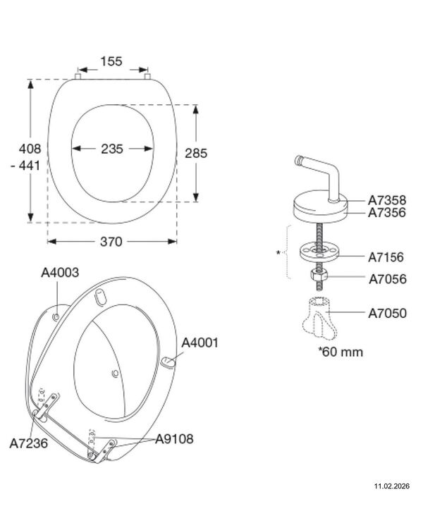 Si&egrave;ge de WC Pressalit 2000 Noir image number 1