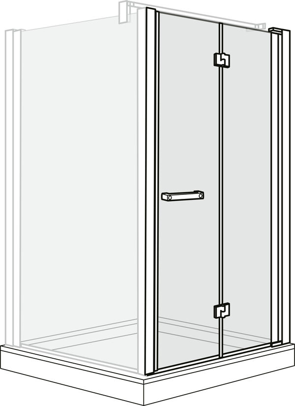 Porta girevole pieghevole Duscholux Optima 6, larghezza 100 cm, (98,5 - 100,5 cm), cerniere a image number 0