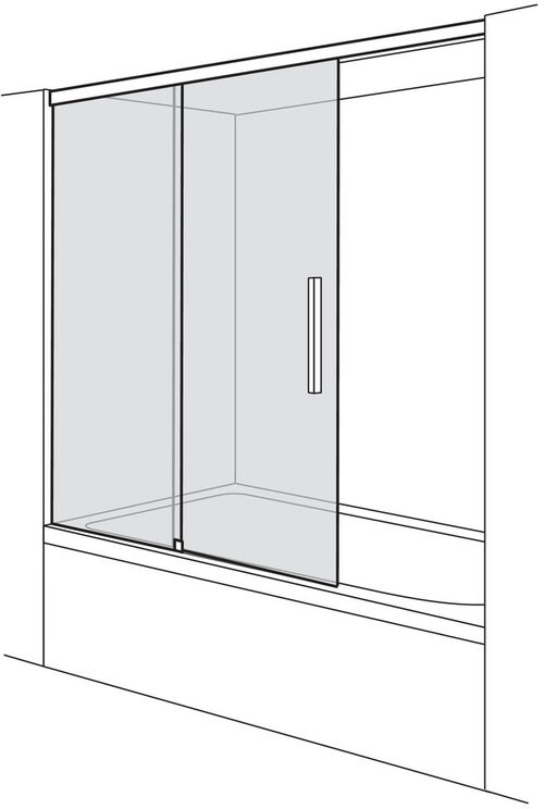 Porte coulissante Duscholux Viva argent éloxé Verre clair CareTec Pro