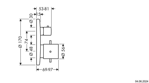 Thermostatmischer-Endmontageset Axor Starck verchromt image number 1