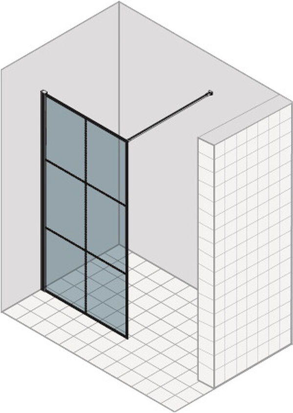 Paroi lat&eacute;rale &agrave; pose libre Duka Libero 3000 "factory design" Noir Verre clair image number 0