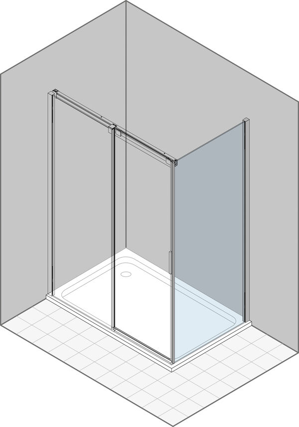Cloison lat&eacute;rale Duka Acqua 5000 new Couleur acier inoxydable Verre clair avec s&eacute;rigraphie noir au-dessus image number 0