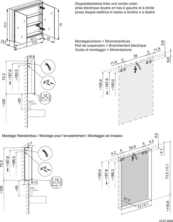 Spiegelschrank Schneider Glow classic HCL Schwarz matt image number 1