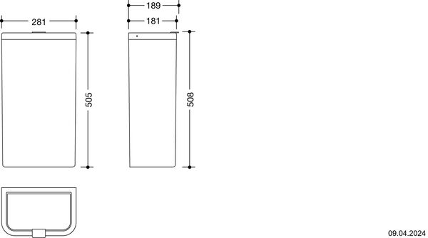 Poubelle &agrave; papier Hewi 477 Blanc signalisation El&eacute;ment de cadre blanc signalisation image number 1