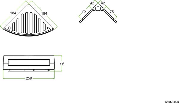 Porte-savon à barrettes Alterna duschbay - modèle d'angle chromé image number 1