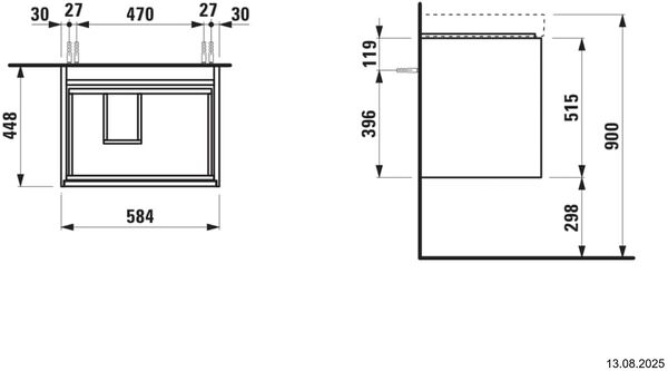 Meuble sous-lavabo Laufen Meda Blanc mat image number 1
