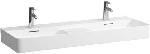 Lavabo double Laufen Val 120 x 42 cm Blanc mat