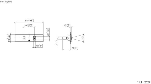 Pomme de douche lat&eacute;rale Dornbracht Water Fan &agrave; encastrer Chrom&eacute; image number 4