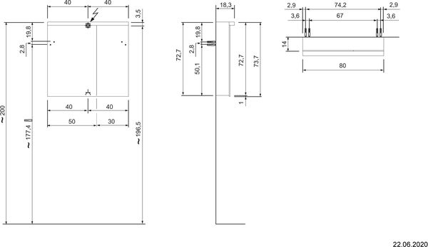 Spiegelschrank Alterna format LED plus Petrol image number 1