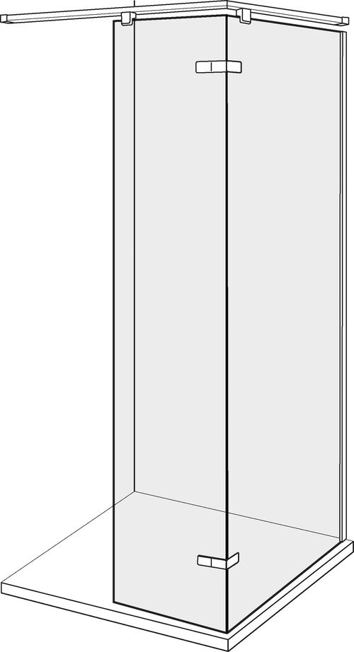 Freistehende Seitenwand Alterna lin.3 Verchromt Echtglas klar CareTec Pro