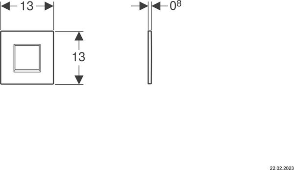 Plaque de d&eacute;clenchement Geberit Typ20 square Chrom&eacute; mat image number 1