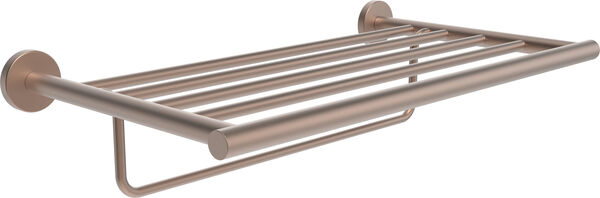 Barre &agrave; linge de bain Laufen Niara Or rose PVD bross&eacute; base chrome image number 0