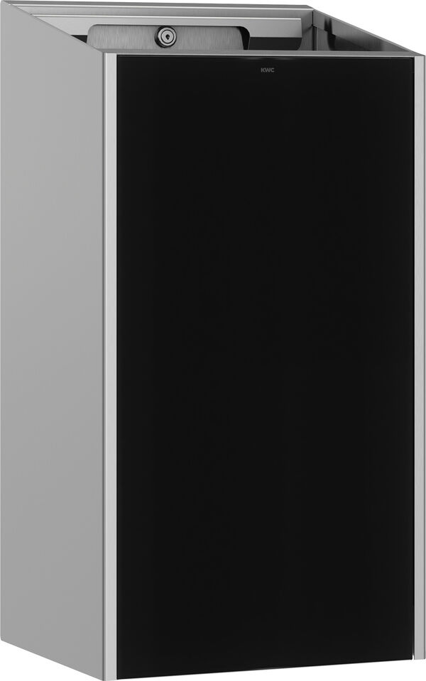 Abfallbeh&auml;lter KWC EXO 605 Schwarz Front ESG-Glas image number 0