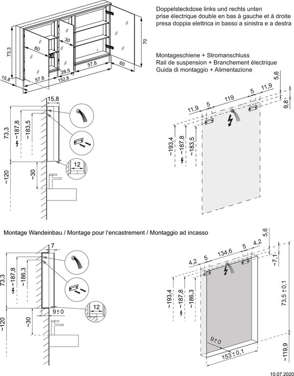 Armoire de toilette Schneider Glow classic HCL Noir mat image number 1