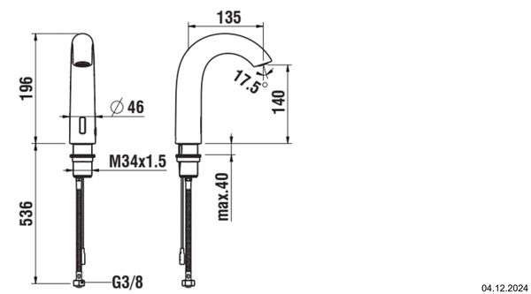 Waschtischsteuerung Laufen Curvetronic verchromt image number 1