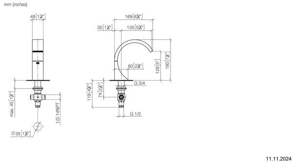 Waschtischauslauf Stand Dornbracht Cyo Dark chrome image number 2