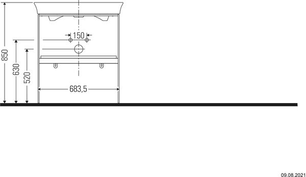 Console m&eacute;tallique Duravit White Tulip Taupe mat image number 1