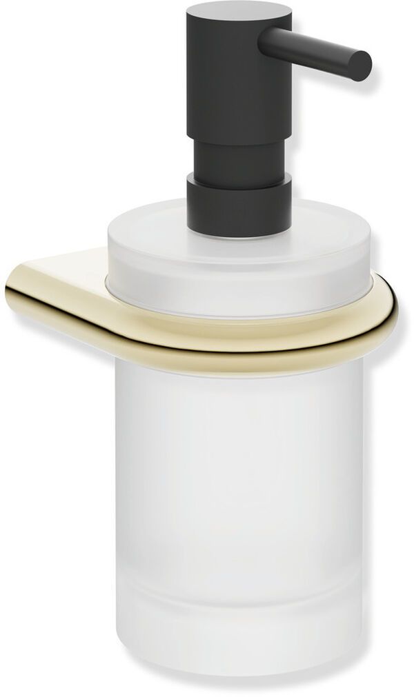 Distributeur de savon ou de d&eacute;sinfectant Hewi System 480 Laiton brillant T&ecirc;te de pompe noir mat profond image number 0