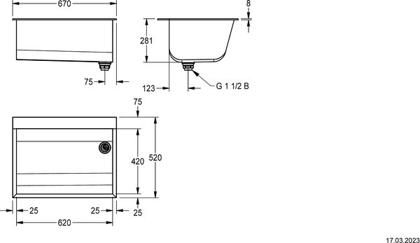 Waschtrog KWC Sirius BS324N-Einbau image number 1