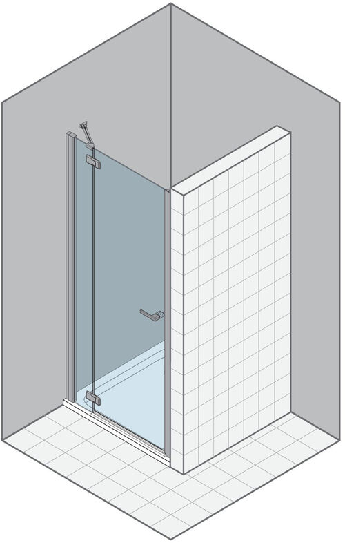 Porta oscillante Duka Gallery 3000 New Cromato/Alu lucido Vetro trasparente