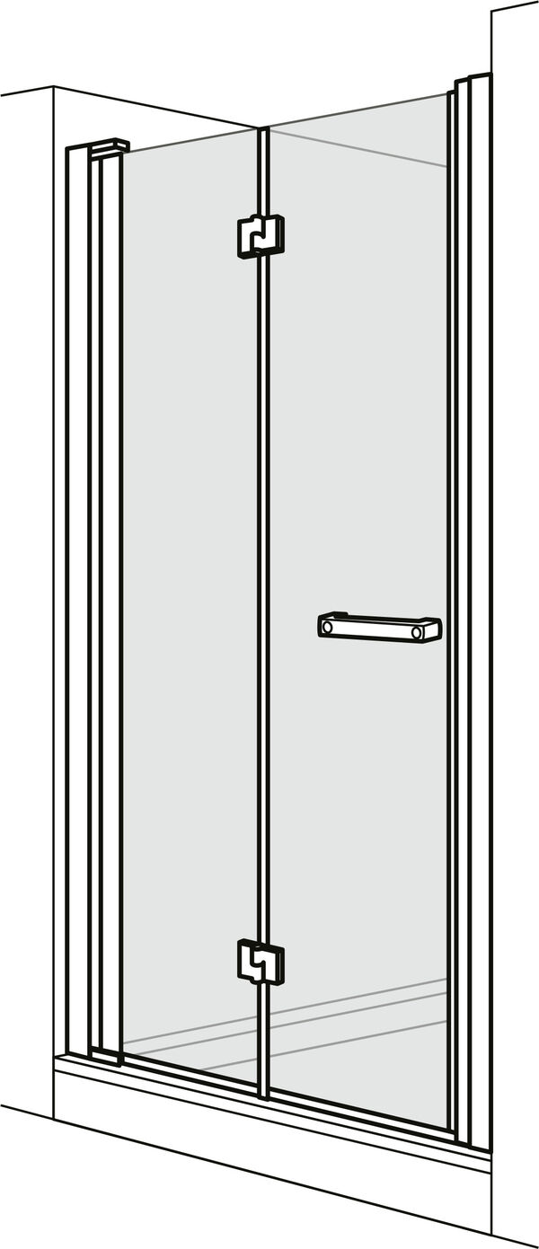Porte tournante pliante Duscholux Optima 6 argent éloxé brillant Verre clair image number 0