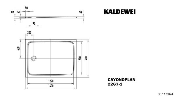 Receveur de douche Kaldewei Cayonoplan blanc mat image number 1