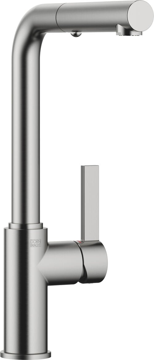 Miscelatore monocomando per lavello Dornbracht Piur finitura in acciaio inox spazzolato