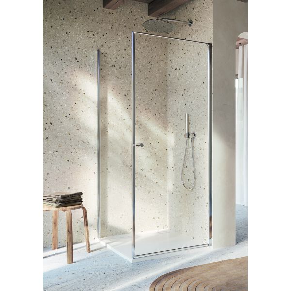 Parete laterale Duka Multi-S 4000 new Argento lucidissimo Vetro trasparente ProCare image number 1