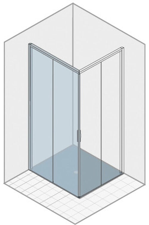 Porte coulissante Duka Natura 4000, montage au sol Couleur d'argent Verre clair protect