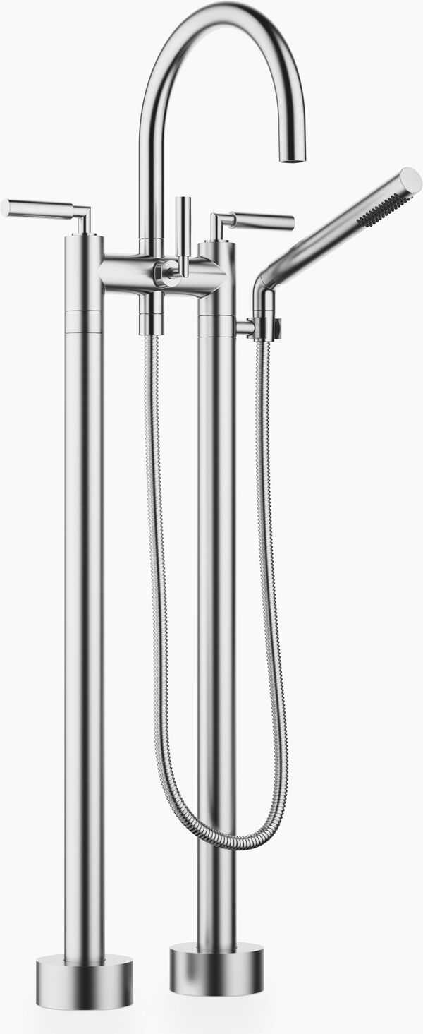 Badebatterie Dornbracht Tara. Standmodell, A 220 mm Standrohre vertikal mit Griffhebeln image number 0