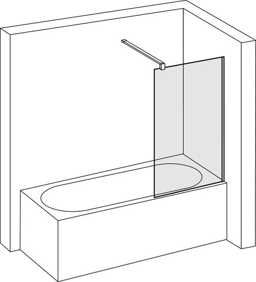 Paroi lat&eacute;rale &agrave; pose libre Alterna lin.3 Noir mat Verre clair CareTec Pro