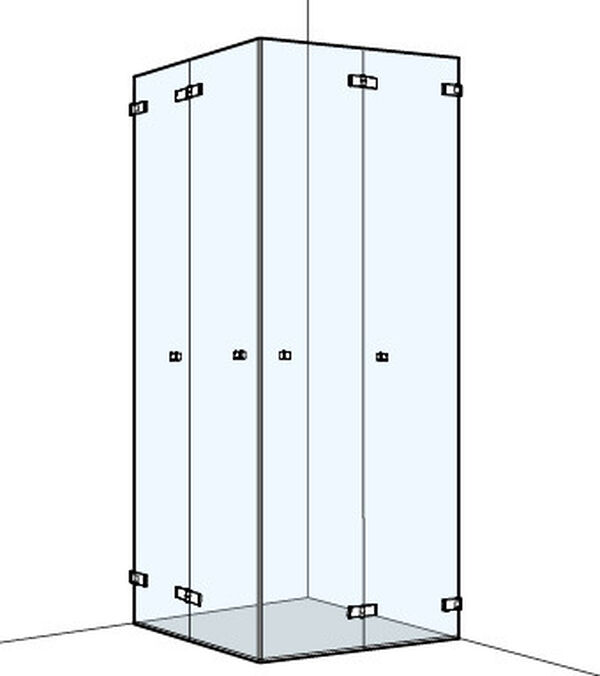 Eckeinstieg Koralle S606 Plus schwarz matt Echtglas klar Duschguard image number 0